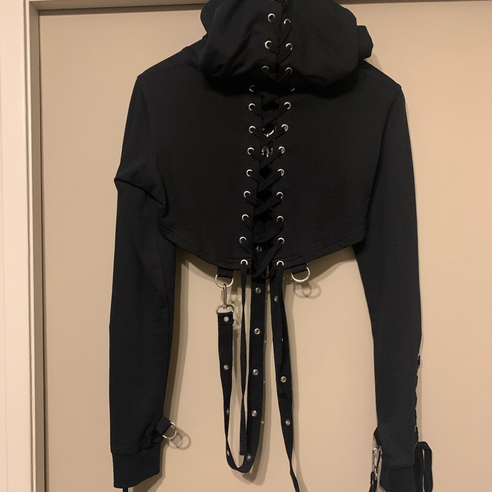Killstar crop sweater black size clothes